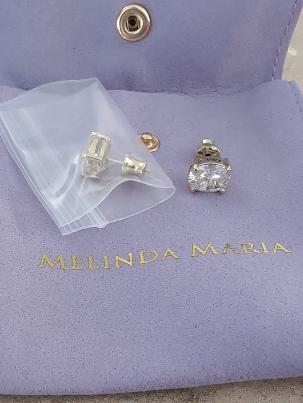 NWT Melinda Maria "Hello Gorgeous" 10mm GOLD Stud Earrings